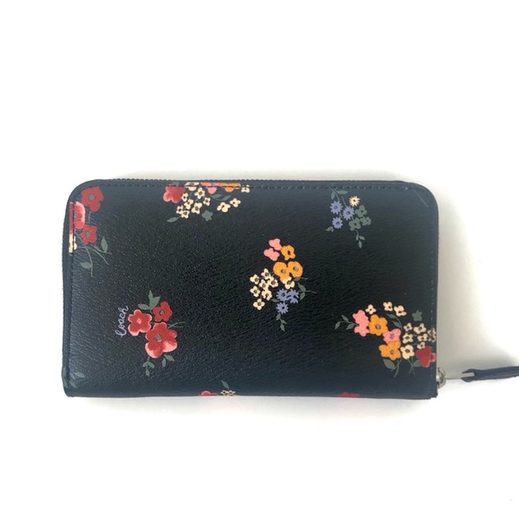 SOLD Coach Gallery Tote Black Floral Purse Wallet Set - Picture 10 of 12